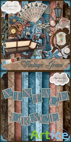 Scrap Set - Vintage Grace PNG and JPG Files