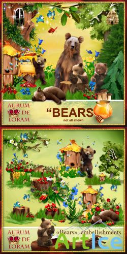 Scrap Set - Bears PNG and JPG Files