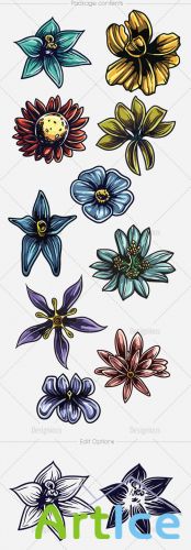 Vector Floral Set 6