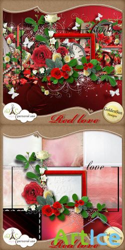 Scrap Set - Red Love PNG and JPG Files