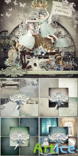 Scrap Set - Winter Fairy PNG and JPG Files