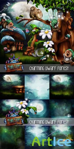 Scrap Set - Dwarf Forest PNG and JPG Files