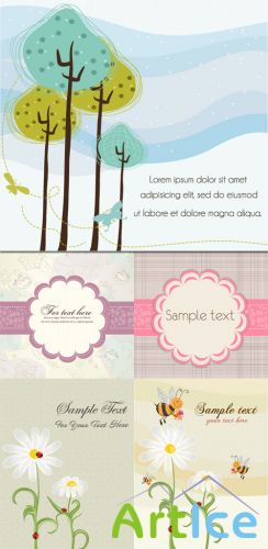 Spring Vector Backgrounds Set 9