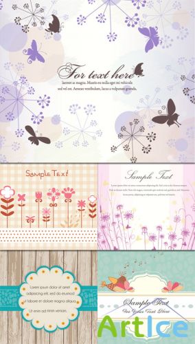 Spring Vector Backgrounds Set 8