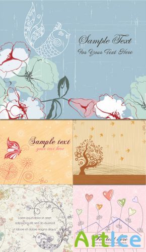 Spring Vector Backgrounds Set 7