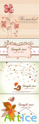 Spring Vector Backgrounds Set 6