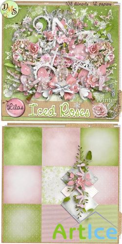 Scrap Set - Iced Roses PNG and JPG Files