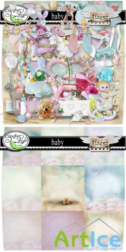 Scrap Set - Baby PNG and JPG Files