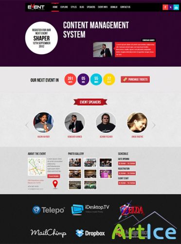 JoomShaper - Shaper Event - Responsive Joomla 3.0 Events Template