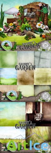 Scrap Set - Grannys Garden PNG and JPG Files