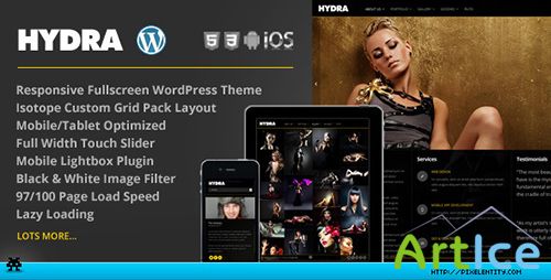 ThemeForest - Hydra v1.0.1 - Fullscreen Portfolio Grid WordPress Theme