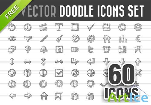 Designtnt - Doodle Icons Vector Set