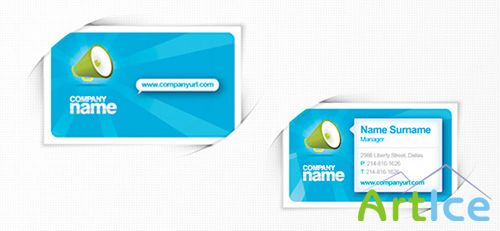 PSD Business Card Template in Blue Colors