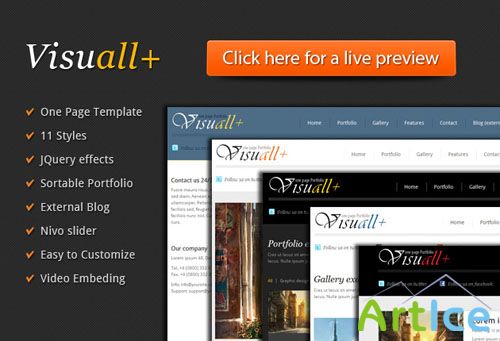 Designtnt - Visuall+ One Page HTML Template