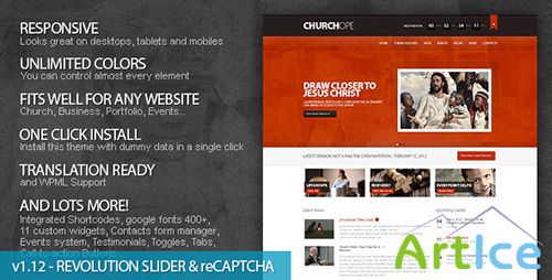 ThemeForest - ChurcHope v1.12.1 - Responsive WordPress Theme