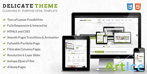 ThemeForest - Delicate - Responsive Multipurpose HTML5 Template - RIP