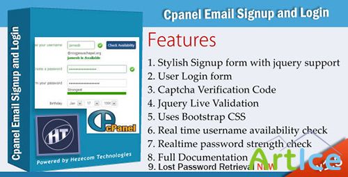 CodeCanyon - Cpanel Email Signup and Login v1.5 - (Update)