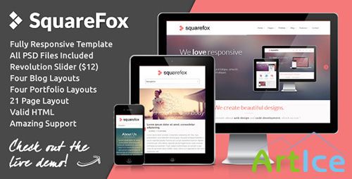 ThemeForest - Squarefox - Unique Multipurpose Responsive Website - RIP