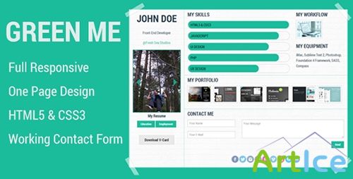 ThemeForest - Green Me - Responsive Personal Page Template - RIP