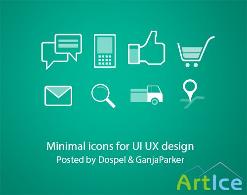 Minimal Icons PSD for UI/UX Design