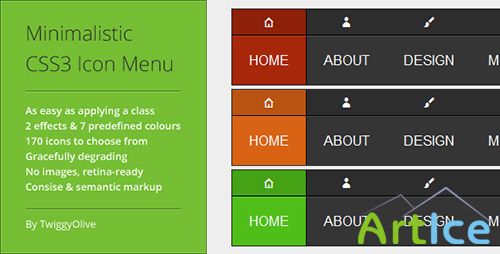 CodeCanyon - Minimalistic CSS3 Icon Menu