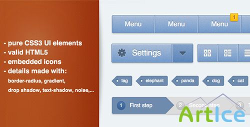 CodeCanyon - CSS3 Ui Kit - Web Elements