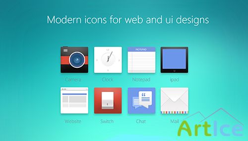 Modern PSD Icons For Web And UI Designs