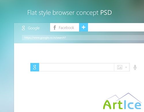 PSD Web Design - Flat Style Browser Concept