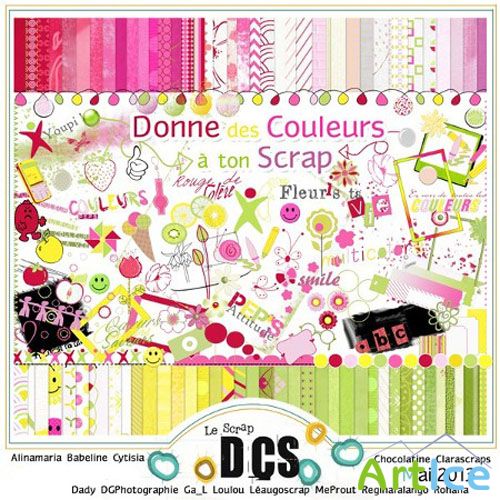 Scrap Set - Donne des Couleurs - a ton Scrap PNG and JPG Files