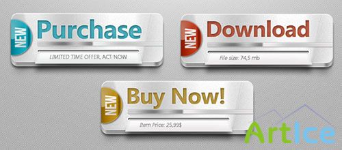 Multipurpose Web Buttons PSD Template