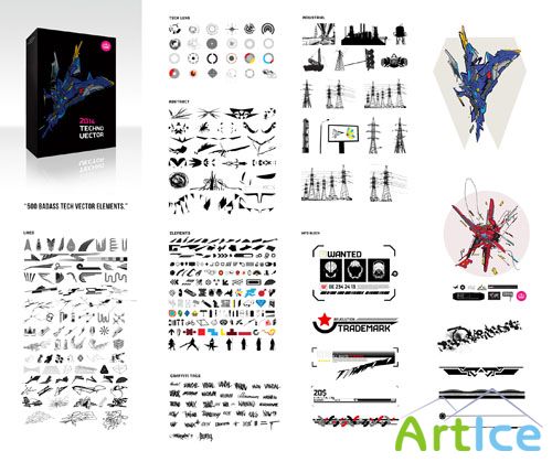 500 Badass Tech Vector Elements