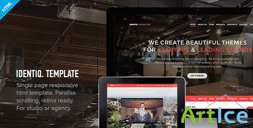 ThemeForest - Identiq - One Page Parallax Retina Ready Template - RIP