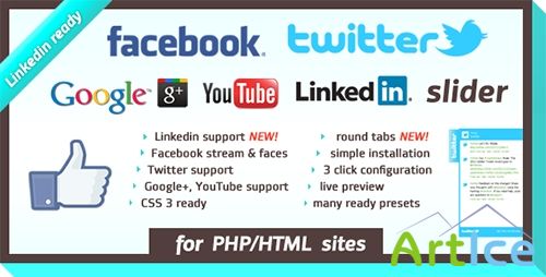 CodeCanyon - Facebook Likebox/Twitter Slider v2.5