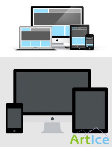 Responsive Devices PSD Mockup Mix