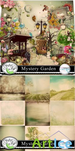 Scrap Set - Mystery Garden PNG and JPG Files