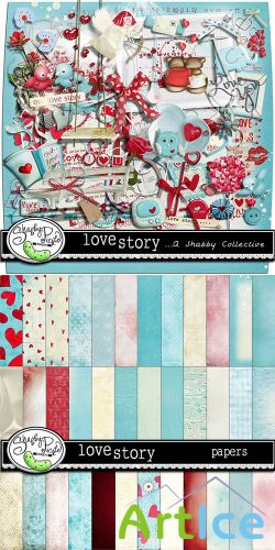 Scrap Set - Love Story PNG and JPG Files