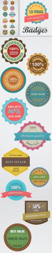 Designtnt - Retro Classic Photoshop Badges