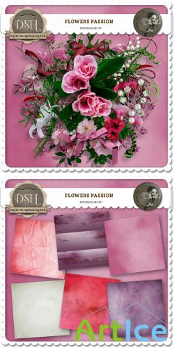 Scrap Set - Flowers Passion PNG and JPG Files