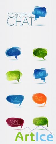 Designtnt - Vector Colorful Speech Bubbles