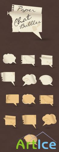 Designtnt - Vector Paper Speech Bubbles