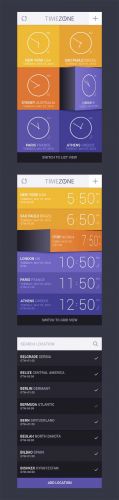 PSD Source - Time Zone App UI