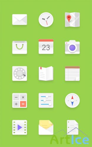 PSD Source - Light Android Icons Set