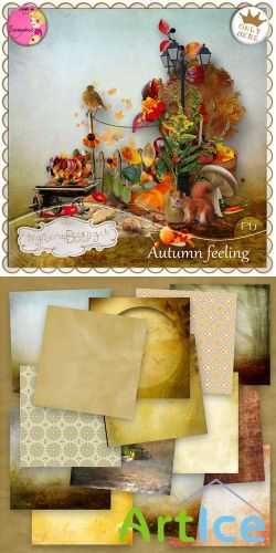 Scrap Set - Autumn Feeling PNG and JPG Files