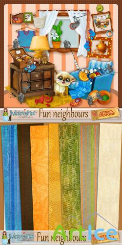 Scrap Set - Fun Neighbours PNG and JPG Files