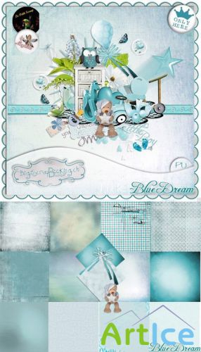 Scrap Set - Blue Dream PNG and JPG Files