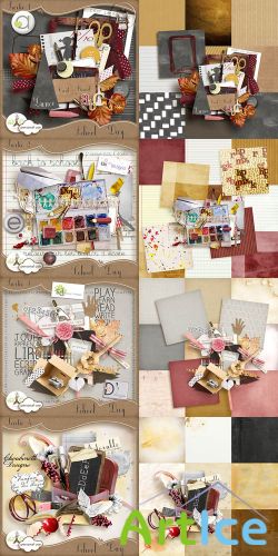 Scrap Set - Mega Mix School Day PNG and JPG Files