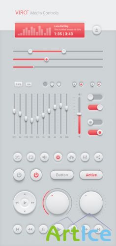 PSD Web Design - Viro Media Controls UI