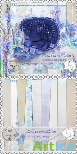 Scrap Set - Blossom Blue PNG and JPG Files