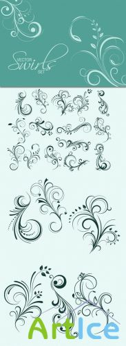 Designtnt - Floral Swirls Set 2