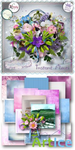 Scrap Set - Instant Fleuri PNG and JPG Files